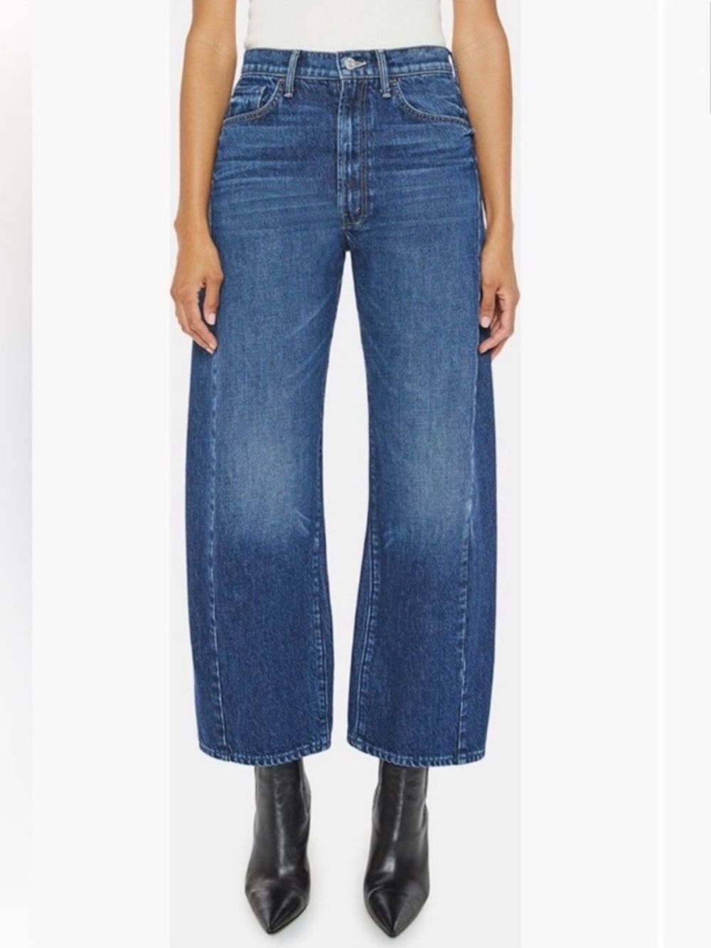 MOTHER Half Pipe Ankle Wide Leg Jeans In Did You Bring Me Anything size 27